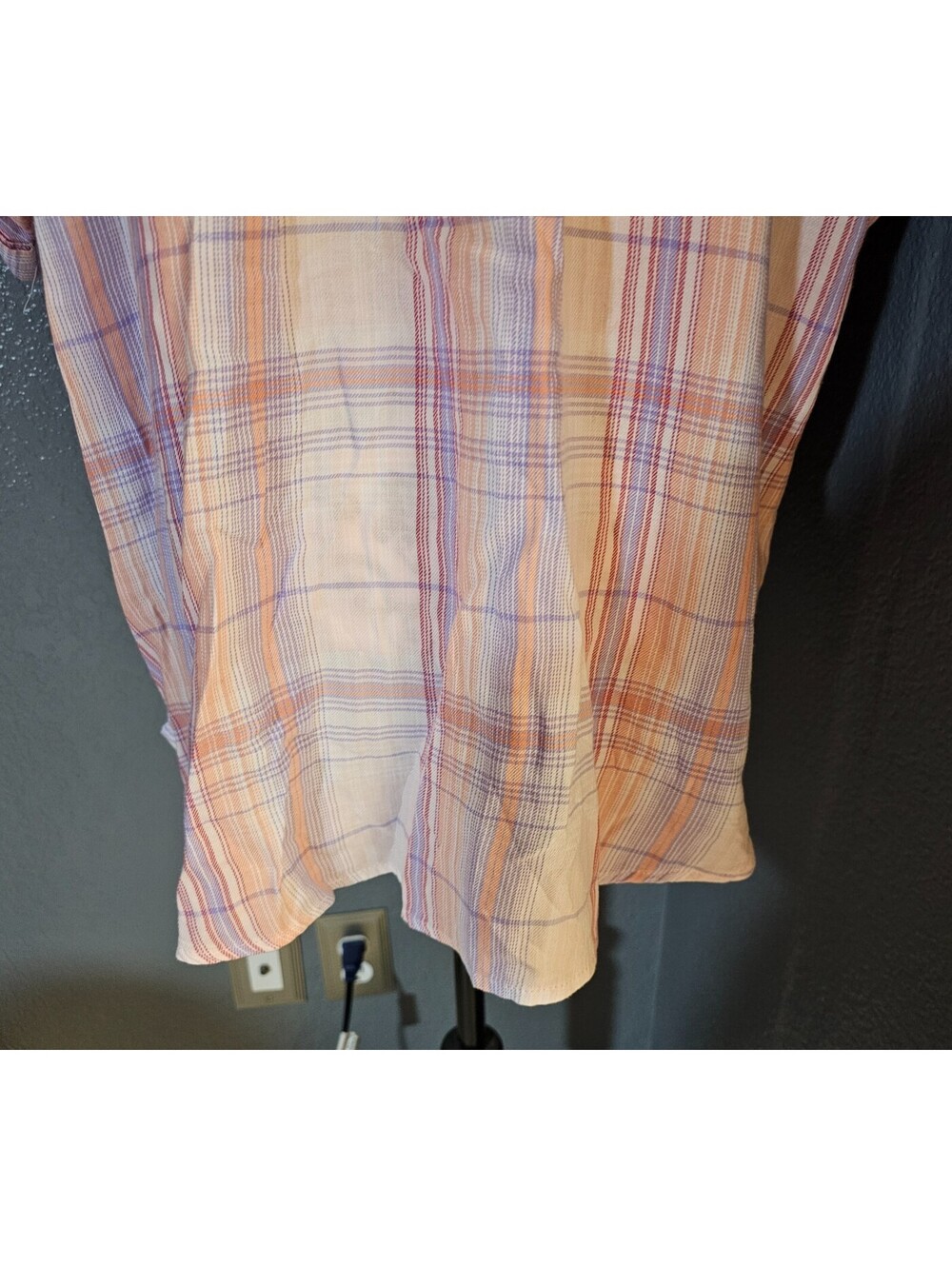 Women's Gloria Vanderbilt Button Up Blouse Size XXL Multicolor Short Sleeve Top - Picture 12 of 13